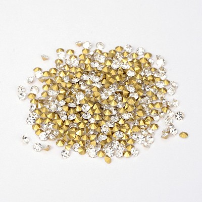 Back Plated Grade A Diamond Glass Pointed Rhinestone RGLA-SS10-001A-1