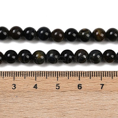 Natural Yellow Blue Tiger Eye(Dyed & Heated) Bead Strands G-P230-07-6mm-AB-01-1