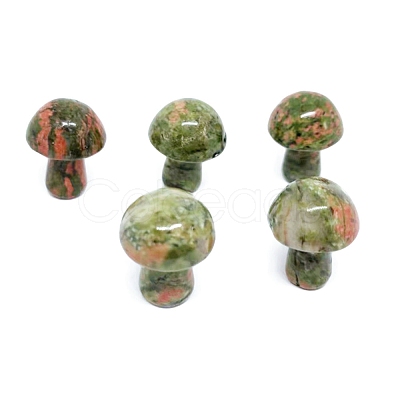 Natural Unakite Healing Mushroom Figurines PW-WG12900-14-1