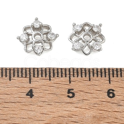 Brass Micro Pave Cubic Zirconia Bead Caps CU-CBA6E4E-09P-1