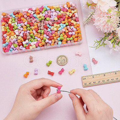 300Pcs Opaque Acrylic Kitten Beads MACR-ME0001-09-1