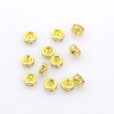 Brass Rhinestone Spacer Beads X-RB-A014-Z4mm-01G-NF-1