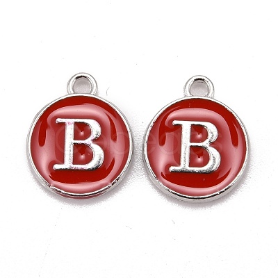 Platinum Plated Alloy Enamel Charms X-ENAM-S118-03B-P-1