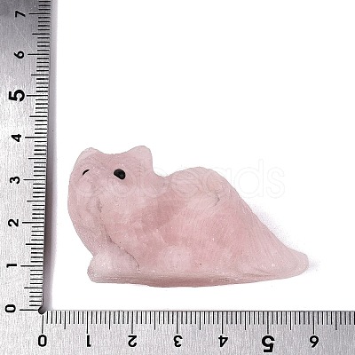 Natural Rose Quartz Carved Cat Figurine G-Q615-04F-1