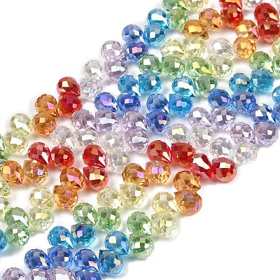 Electroplate Glass Beads Strands EGLA-D300-02-8mm-1