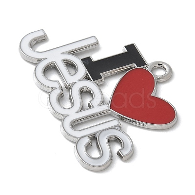 Alloy with Enamel Pendants PALLOY-D290-12P-1