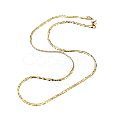 304 Stainless Steel Flat Snake Chain Necklaces for Women NJEW-D058-04G-1