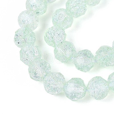 Transparent Crackle Glass Beads Strands GLAA-N053-10mm-06-1