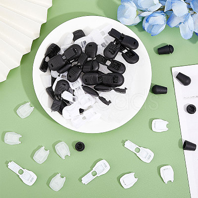 180Pcs 9 Style Plastic Cord Ends KY-CA0001-56-1