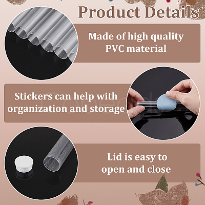 20Pcs Transparent Tube Plastic Bead Containers with Lid DIY-PH0023-40B-1
