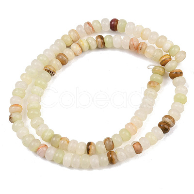Natural Green Banded Calcite(Afghan Jade) Beads Strands G-L647-D03-4x6mm-1
