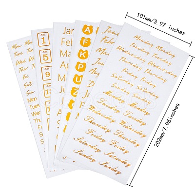 24 Sheets 6 Styles Waterproof PET Adhesive Stickers DIY-SZ0001-97-1