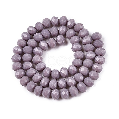 Opaque Solid Color Imitation Jade Glass Beads Strands EGLA-A044-P8mm-D13-1