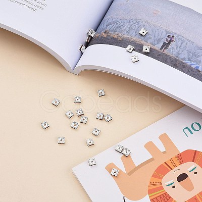 Brass Rhinestone Spacer Beads RSB072-06S-1