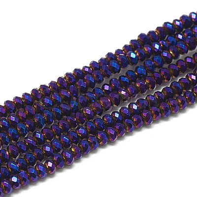Electroplate Glass Beads Strands EGLA-Q112-C08-1