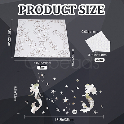 3 Sets DIY Adhesive Acrylic Mirror Wall Decoration Kit DIY-CN0001-92-1