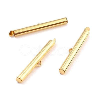 304 Stainless Steel Slide On End Clasp Tubes X-STAS-C044-08E-G-1