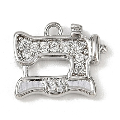 Brass Micro Pave Clear Cubic Zirconia Pendants KK-L238-20P-1
