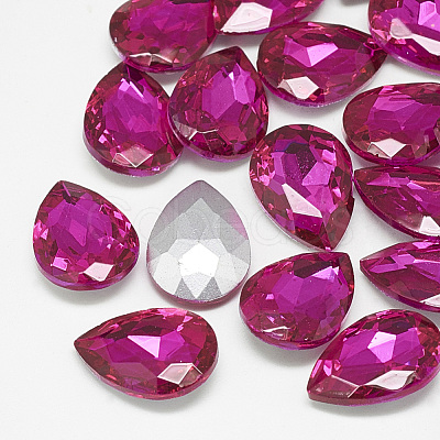 Pointed Back Glass Rhinestone Cabochons RGLA-T081-13x18mm-09-1