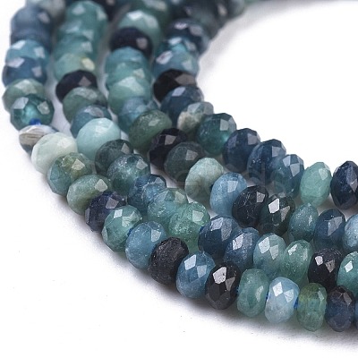 Natural Blue Tourmaline Beads Strand G-R475-011-1