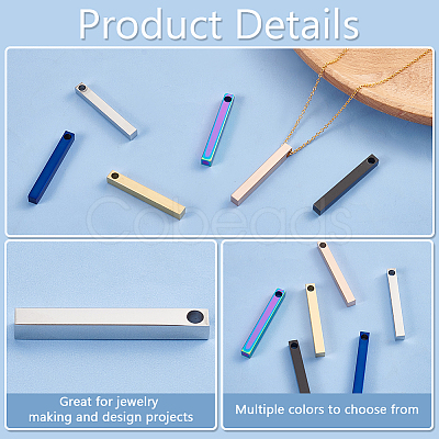 12Pcs 6 Styles 304 Stainless Steel Pendants STAS-BC0003-85-1