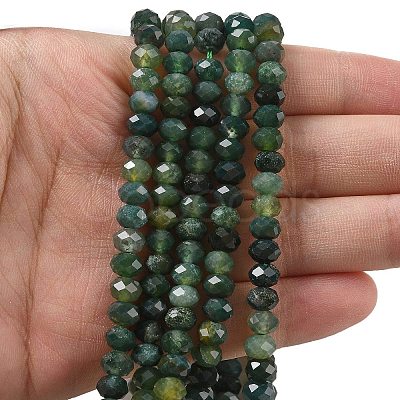 Natural Moss Agate Bead Strands X-G-D344-A11-1