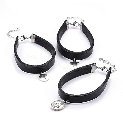 Cowhide Leather Cord Bracelets BJEW-JB04252-1