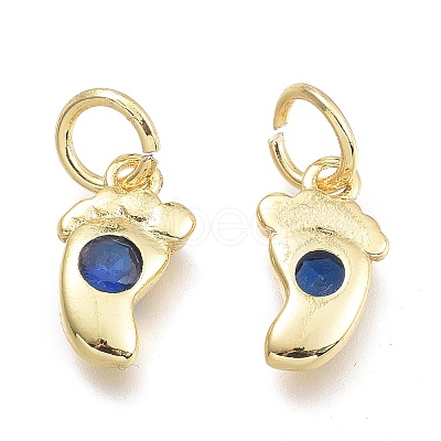 Brass Micro Pave Cubic Zirconia Pendants KK-P187-08H-G-1