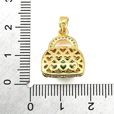 Brass Micro Pave Clear Cubic Zirconia Pendants KK-R227-06G-1