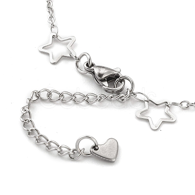 Tarnish Resistant 304 Stainless Steel Cable Chain Anklets AJEW-H104-06P-1