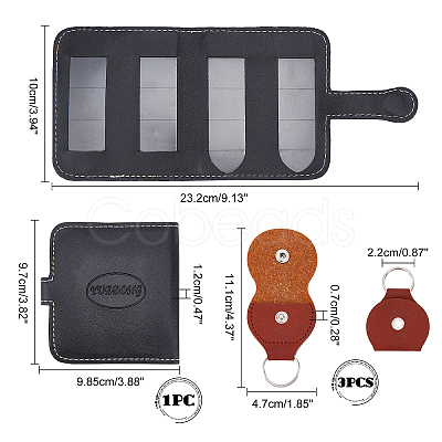 4Pcs 2 Style PU Leather Card Package AJEW-CA0001-84-1