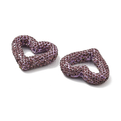 Heart Shape Polymer Clay Rhinestone Beads CLAY-NH0001-09A-05-1