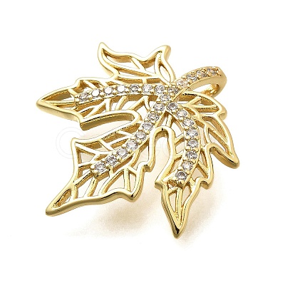 Brass Micro Pave Cubic Zirconia Pendants KK-C087-01G-1