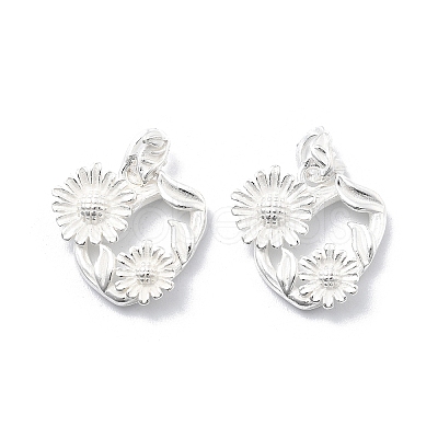 925 Sterling Silver Flower Charms STER-D302-08C-S-1