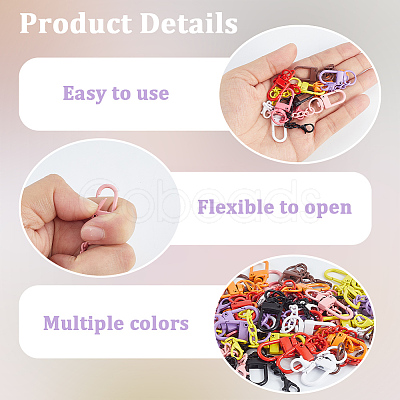 54Pcs Spray Painted Iron Swivel Clasps FIND-SC0022-76-1