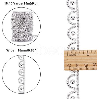 ABS Plastic Beaded Trimming OCOR-WH0066-89A-1