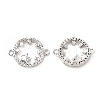 Brass Micro Pave Cubic Zirconia Links KK-E068-VB355-1