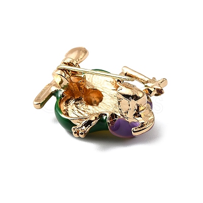 Golden Alloy Enamel Brooch JEWB-K018-32A-G-1