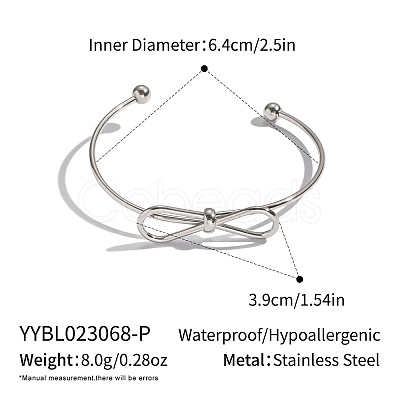 304 Stainless Steel Open Cuff Bangles KW3611-2-1