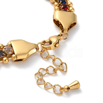Golden 304 Stainless Steel Triple Layer Multi-strand Bracelets BJEW-C045-01A-G-1
