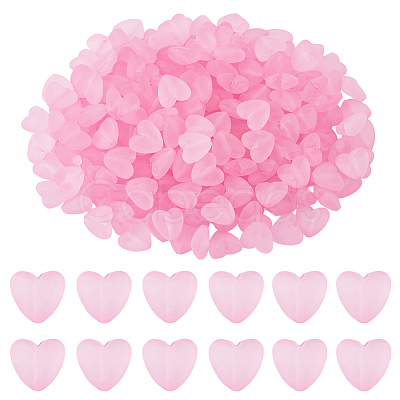 300Pcs 3 Bags Transparent Frosted Acrylic Beads FACR-PA0001-02B-1