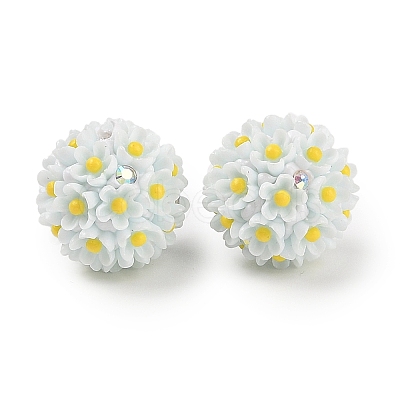 Handmade Luminous Polymer Clay Rhinestone Fancy Beads CLAY-H003-04D-1