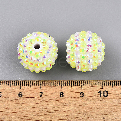 Stripe Pattern Resin AB Rhinestone Round Beads RESI-S313-18x20-13-1