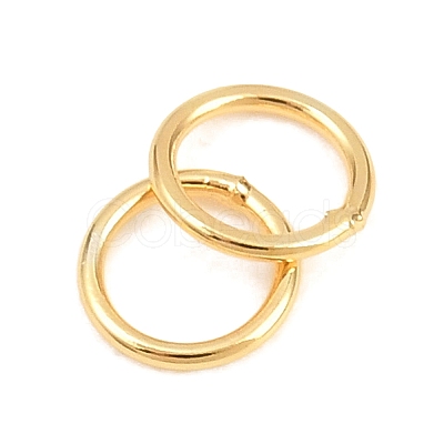 Brass Closed Jump Rings KK-D257-01G-08-1