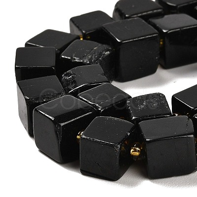 Natural Black Tourmaline Beads Strands G-G053-B08-01-1