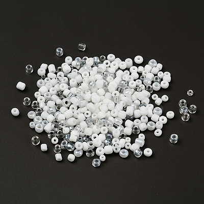 10 Style 12/0 & 8/0 Round Transparent & Silver Lined Round Hole & Trans & Opaque Colours Seed & Ceylon Glass Seed Beads SEED-YW0001-35-1