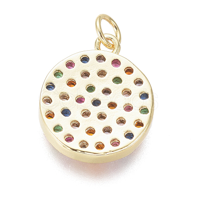 Brass Micro Pave Cubic Zirconia Charms X-ZIRC-I032-55G-1