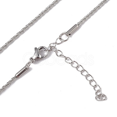 Non-Tarnish 304 Stainless Steel Bone Rope Chain Necklace for Women NJEW-I121-01A-P-1