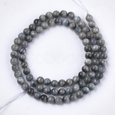 Natural Hawk's Eye Beads Strands G-S333-6mm-034-1