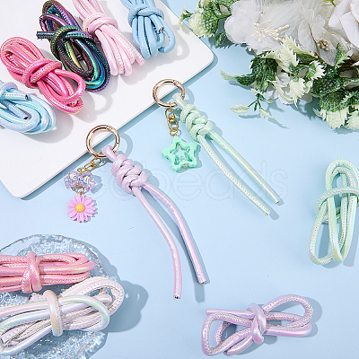9Pcs 9 Colors Round PU Leather Cord OCOR-SC0001-16-1